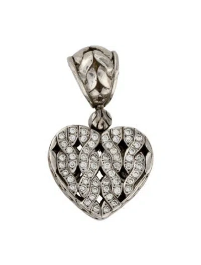 Pre-owned John Hardy Diamond Heart Pendant In Multi