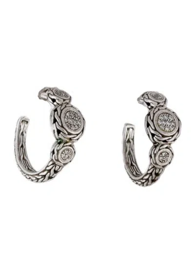 Pre-owned John Hardy Diamond Hoop Earrings In Multi