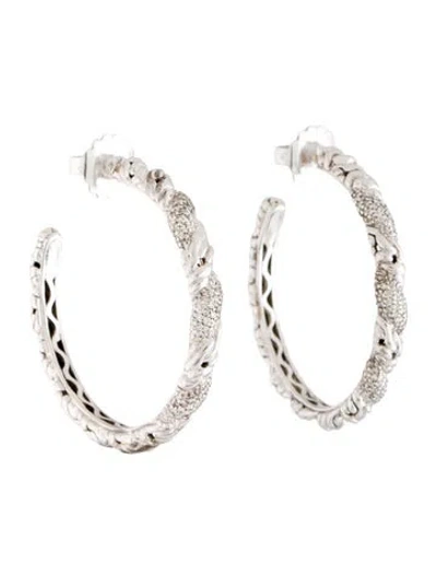 Pre-owned John Hardy Diamond Hoop Earrings In Multicolor