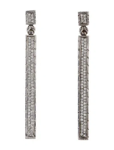 Pre-owned John Hardy Diamond Icon Bar Drop Earrings In Multi