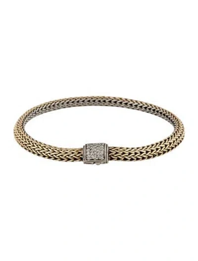 Pre-owned John Hardy Diamond Icon Reversible Bracelet, 5mm, 6.75" In Multicolor