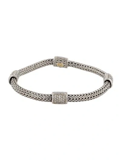 Pre-owned John Hardy Diamond Icon Station Bracelet, 6.75" In Multi