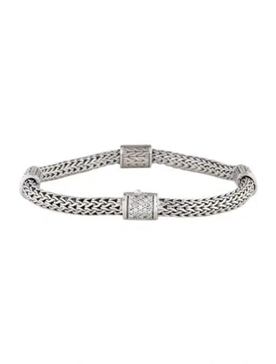Pre-owned John Hardy Diamond Icon Station Bracelet, 6.75" In Multicolor