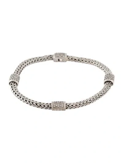 Pre-owned John Hardy Diamond Icon Station Bracelet, 7.5" In Multi