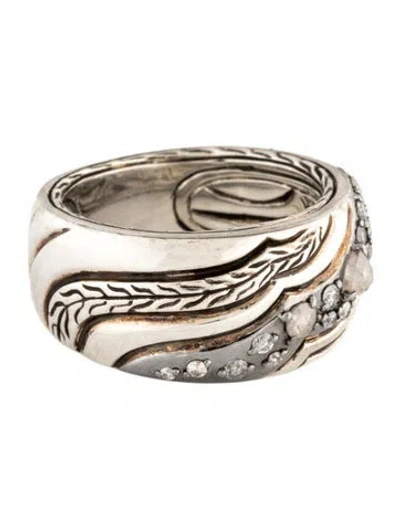 Pre-owned John Hardy Diamond Lahar Band In Multicolor