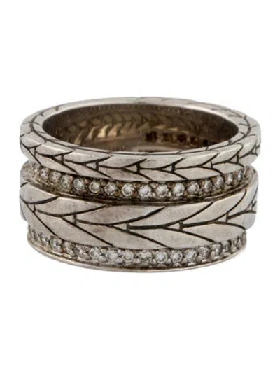 Pre-owned John Hardy Diamond Modern Chain Band In Multi