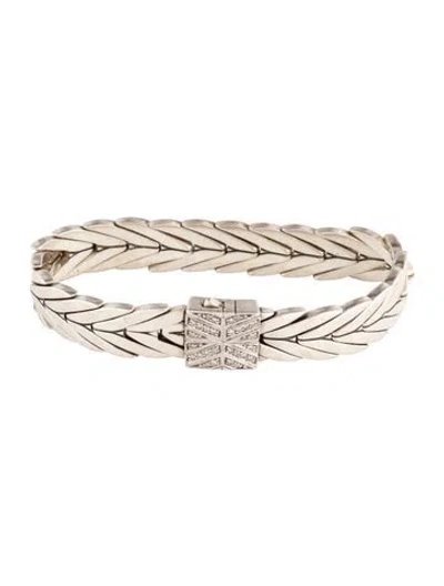 Pre-owned John Hardy Diamond Modern Chain Link Bracelet, 6.75" In Multicolor