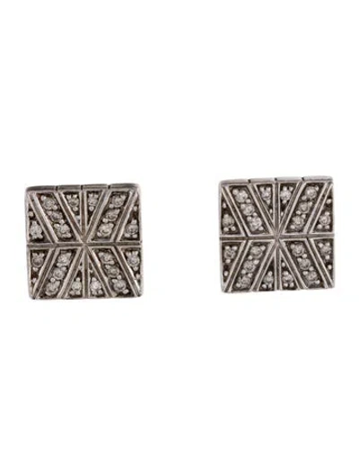Pre-owned John Hardy Diamond Modern Chain Stud Earrings In Multicolor