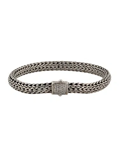 Pre-owned John Hardy Diamond Pave Classic Chain Bracelet, 6.75" In Multicolor