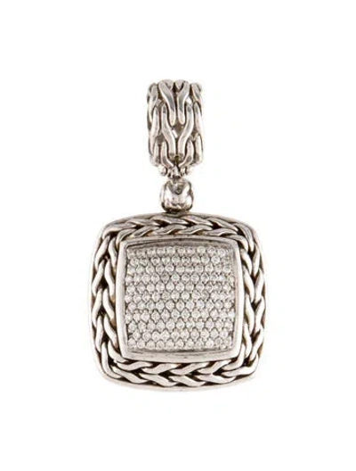 Pre-owned John Hardy Diamond Pavé Classic Chain Enhancer Pendant In Multi