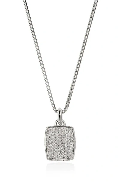 John Hardy Men's Sterling Silver & 1.08 Tcw Pavé Diamond Tag Pendant Necklace