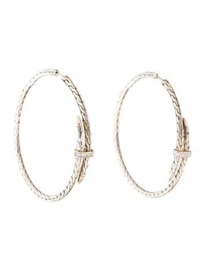 Pre-owned John Hardy Diamond Spear Flex Hoop Earrings In Multicolor