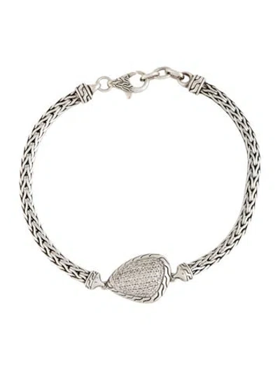 Pre-owned John Hardy Diamond Station Bracelet, 7" In Multicolor
