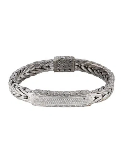 Pre-owned John Hardy Diamond Station Bracelet, 8" In Multi