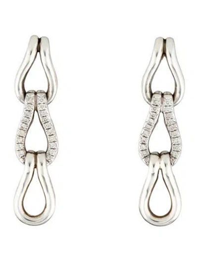 Pre-owned John Hardy Diamond Surf Link Drop Earrings In Multi