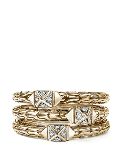 John Hardy Diamond Triple Row Ring In Gold