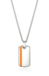 John Hardy Dog Tag Pendant Necklace In Orange