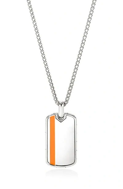 John Hardy Dog Tag Pendant Necklace In Orange