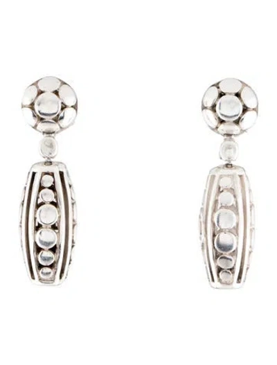 Pre-owned John Hardy Dot Barrel Drop Earrings In Multi