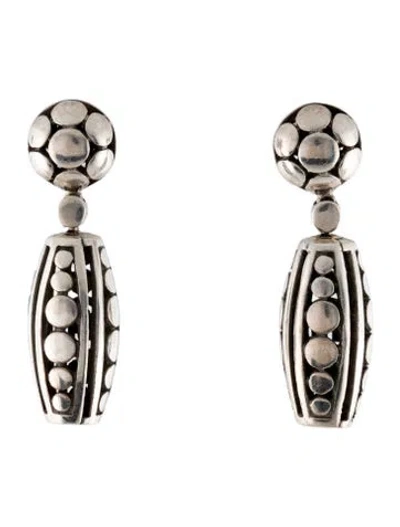 Pre-owned John Hardy Dot Barrel Drop Earrings In Multi