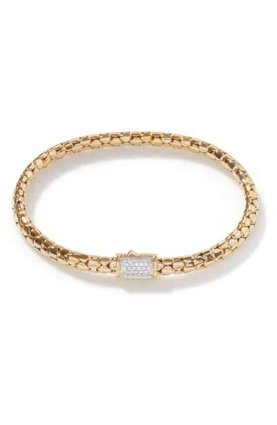 John Hardy Dot Chain Pavé Diamond Bracelet In Gold