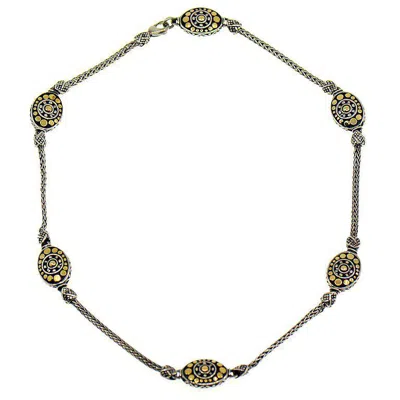 Pre-owned John Hardy Dot Collection Necklace, Sterling Silver And 18 Karat Yellow Gold