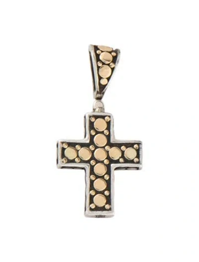 Pre-owned John Hardy Dot Cross Pendant, 1.25" In Multi