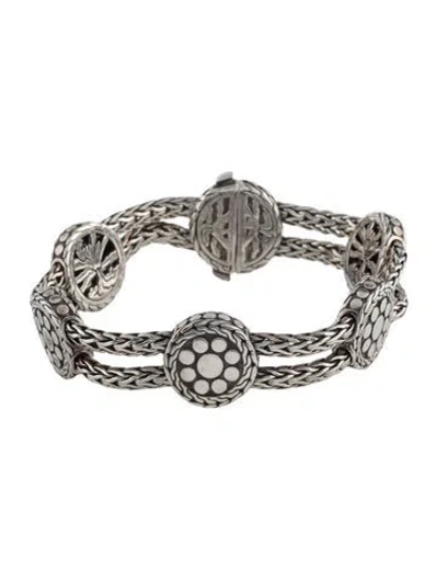 Pre-owned John Hardy Dot Disc Station Bracelet, 6.75" In Multi