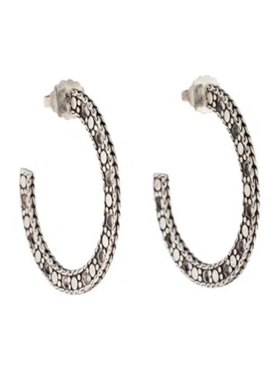 Pre-owned John Hardy Dot Flat Hoop Earrings In Multicolor