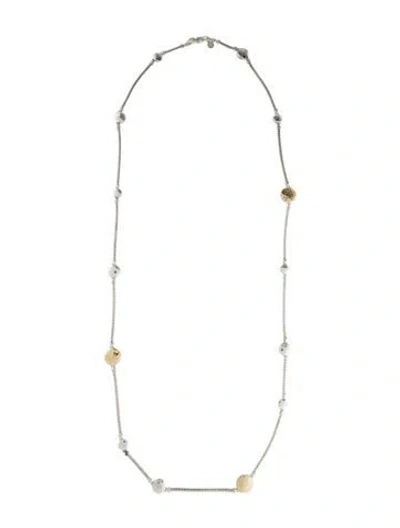 Pre-owned John Hardy Dot Hammered Disc Stations Sautoir Necklace, 36" In Multi