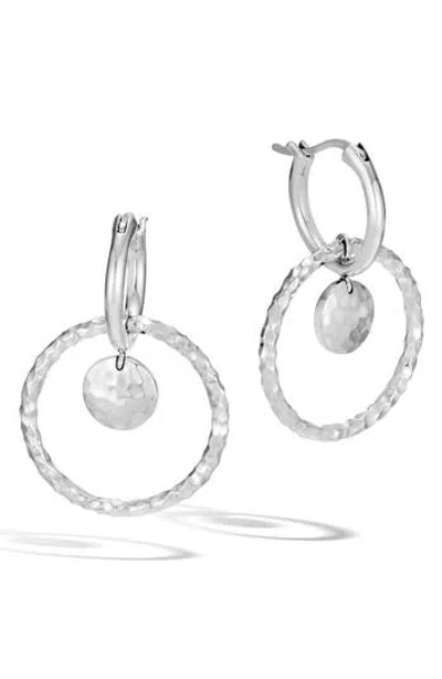 John Hardy Dot Hammered Interlink Earrings In Metallic