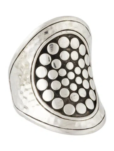 Pre-owned John Hardy Dot Hammered Saddle Ring In Multicolor