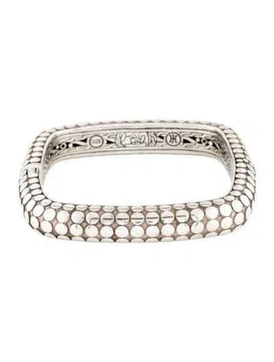 Pre-owned John Hardy Dot Hinged Square Bangle, 7" In Multicolor