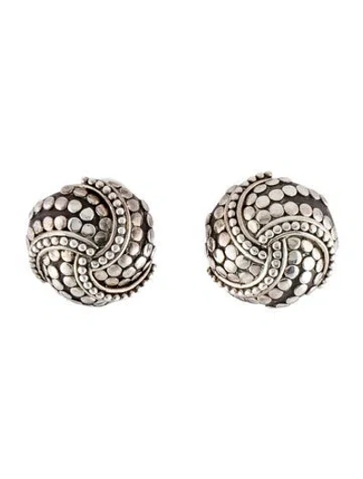 Pre-owned John Hardy Dot Knot Earclips In Multi