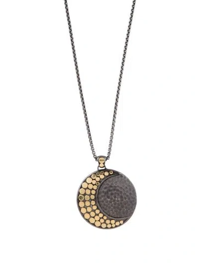 Pre-owned John Hardy Dot Moon Phase Hammered Pendant Necklace, 36" In Multi