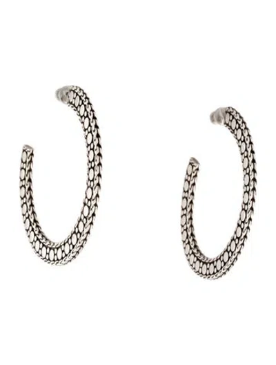 Pre-owned John Hardy Dot Nuansa Large Flat Hoop Earrings In Multi