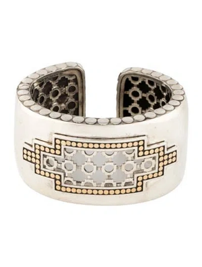 Pre-owned John Hardy Dot Two-tone Cut-out Cuff, 6.5" In Multi