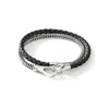 John Hardy Sterling Silver And Leather Wrap Bracelet In Black