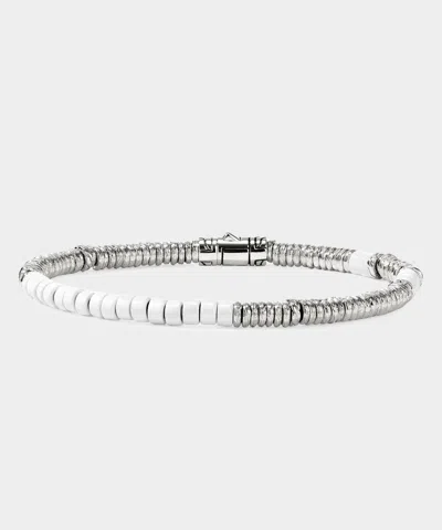 John Hardy Enamel Heishi Bracelet In Silver