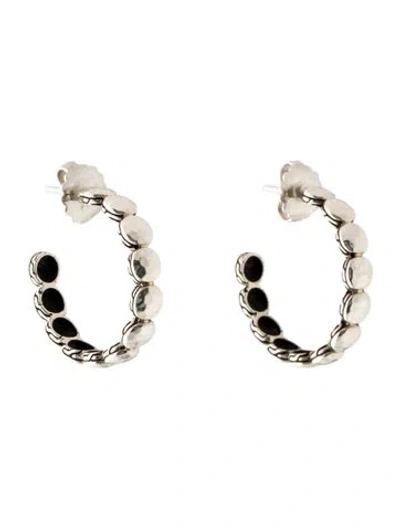 Pre-owned John Hardy Essential Hammered Dot Hoop Earrings In Multi