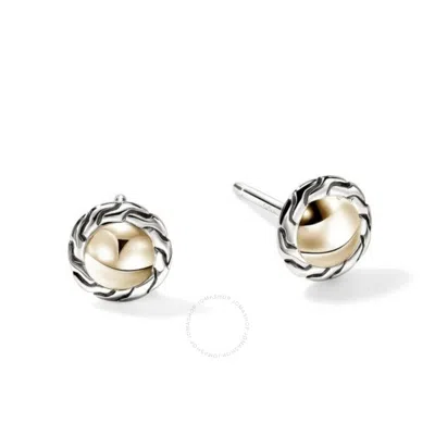 John Hardy Essential Two-tone Sterling Silver And Yellow Gold Stud Earrings - Ezz98702