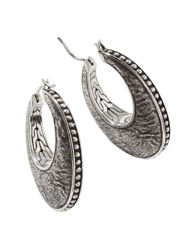 John Hardy Essentials 18k & Silver J Hoops In Black