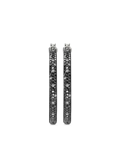 John Hardy Essentials Diamond Hoop Earrings In Sterling Silver