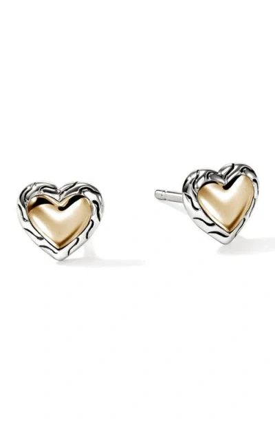 John Hardy Essentials Heart Stud Earrings In Silver