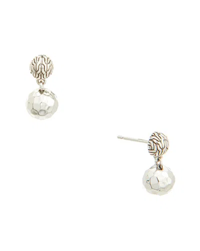 John Hardy Essentials Silver Drop Earrings In Metallic