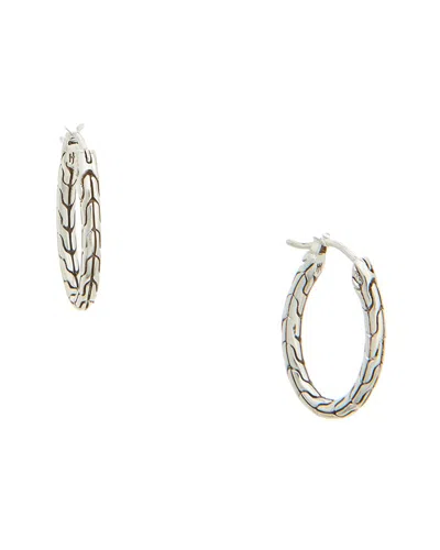 John Hardy Essentials Silver J Hoop Earrings In Metallic