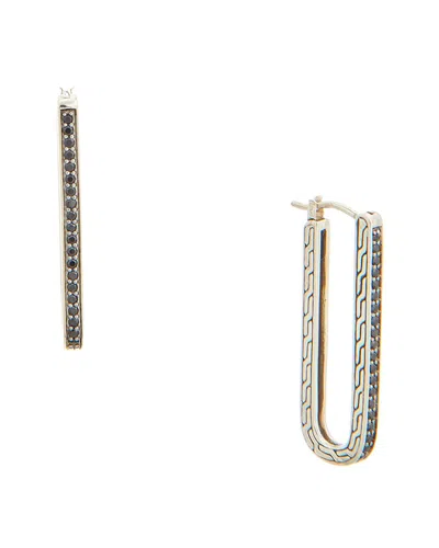 John Hardy Essentials Silver Treated Black Sapphire Hoop Earrings In Purple