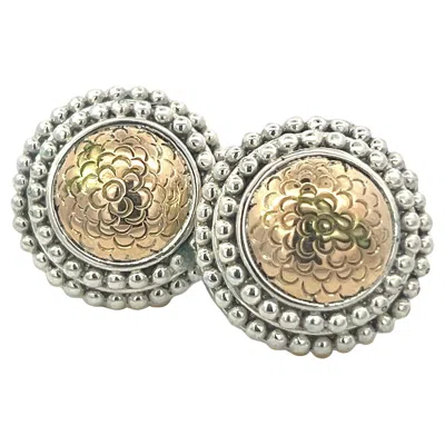 Pre-owned John Hardy Estate Clip On Earrings Silver 18k Yellow Gold