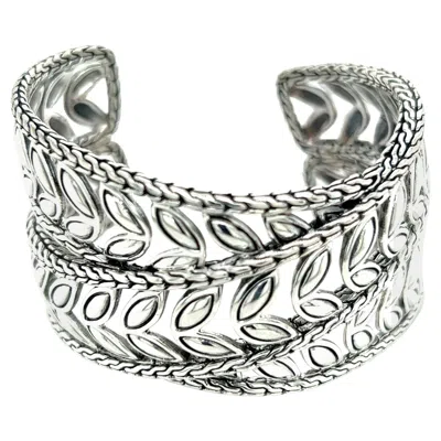 Pre-owned John Hardy Estate Cuff Bangle 7.5" Sterling Silver In Multi