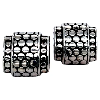 Pre-owned John Hardy Estate Mens Dot Cufflinks Sterling Silver In Multi